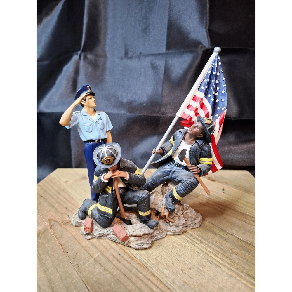 Home Interiors A Hero's Salute 2002 Firefighter Police Figurine 11829 Tribute